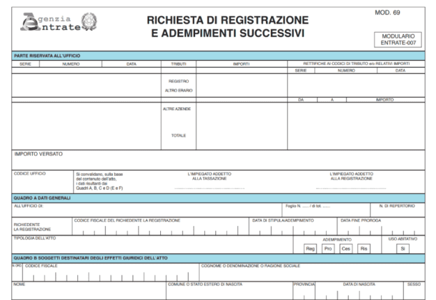 modello 69 editabile