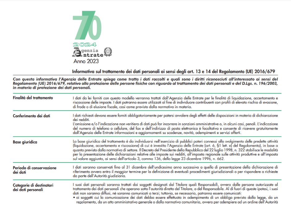 modello 770 2024 redditi 2023