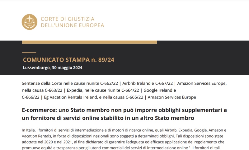 corte giustizia europea norme
