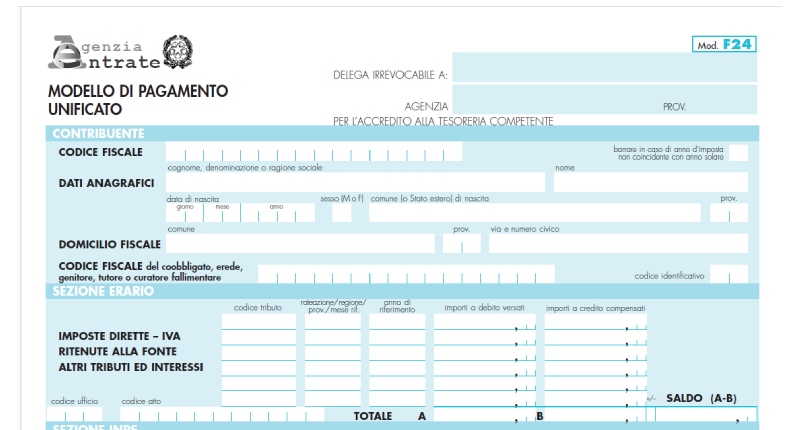 Modulo F24 ordinario