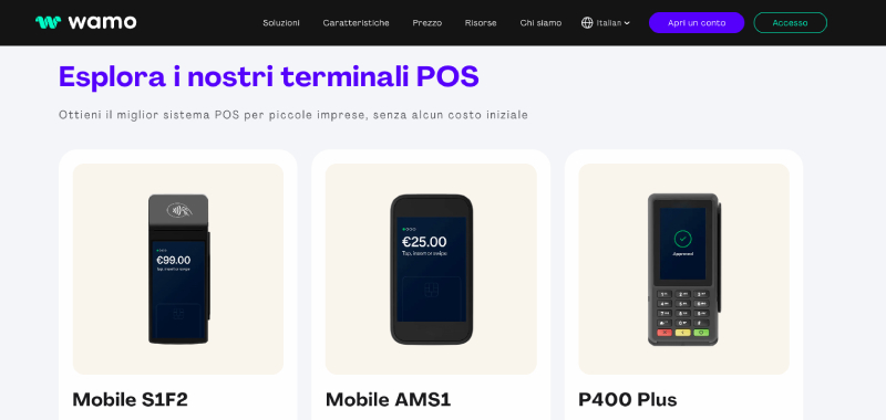 Tipologia di terminali Wamo