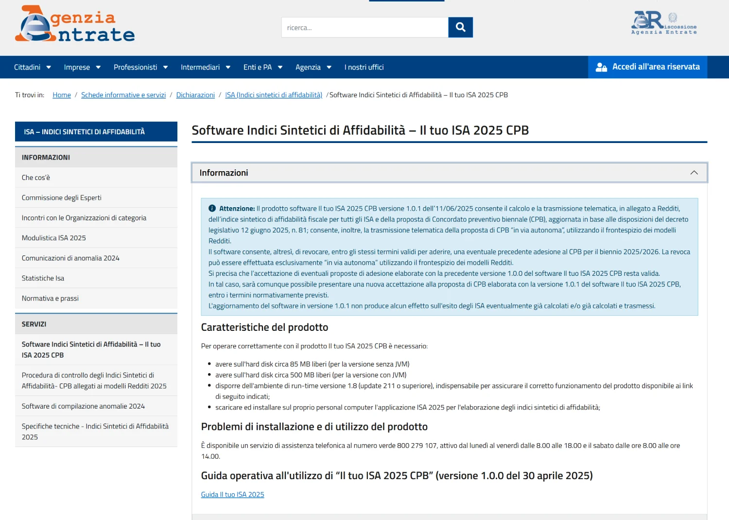 il tuo isa cpb agenzia delle entrate