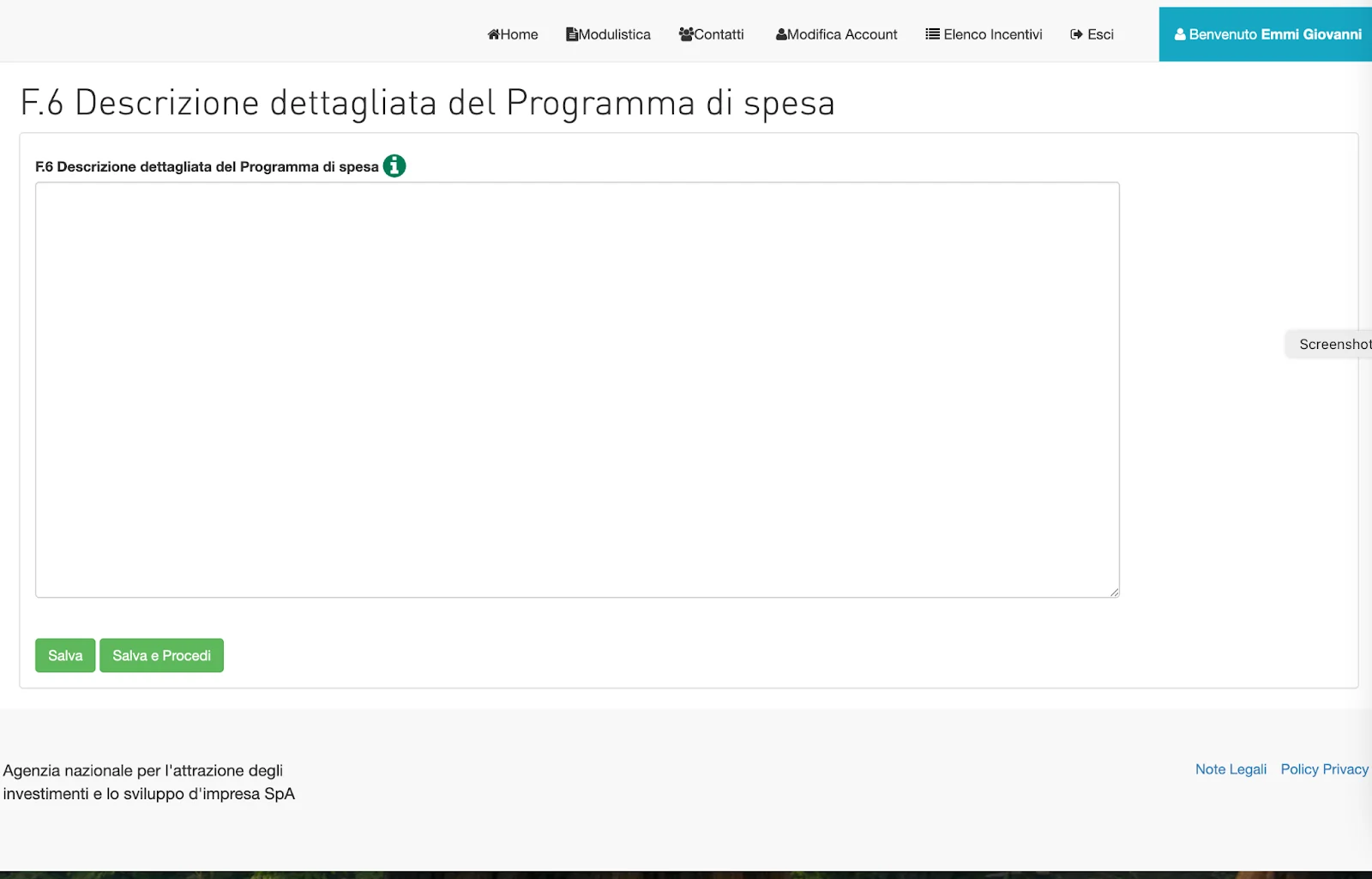 business plan resto al sud - descrizione programmi di spesa