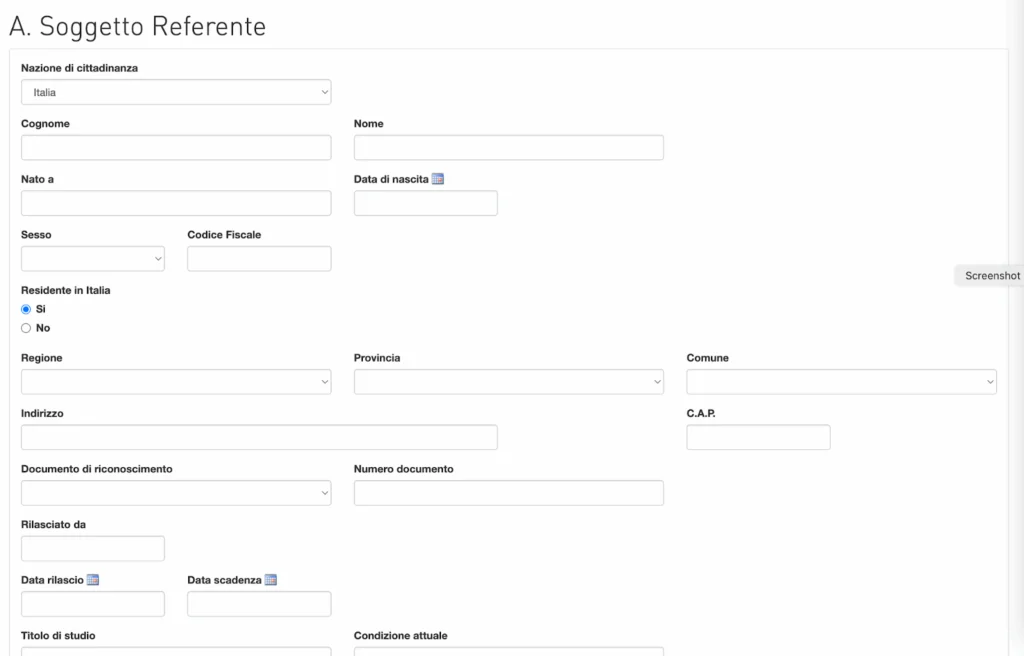 business plan resto al sud - a soggetto refente