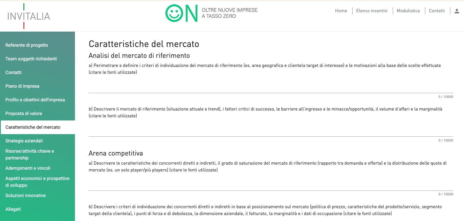 on invitalia piano impresa caratteristiche mercato