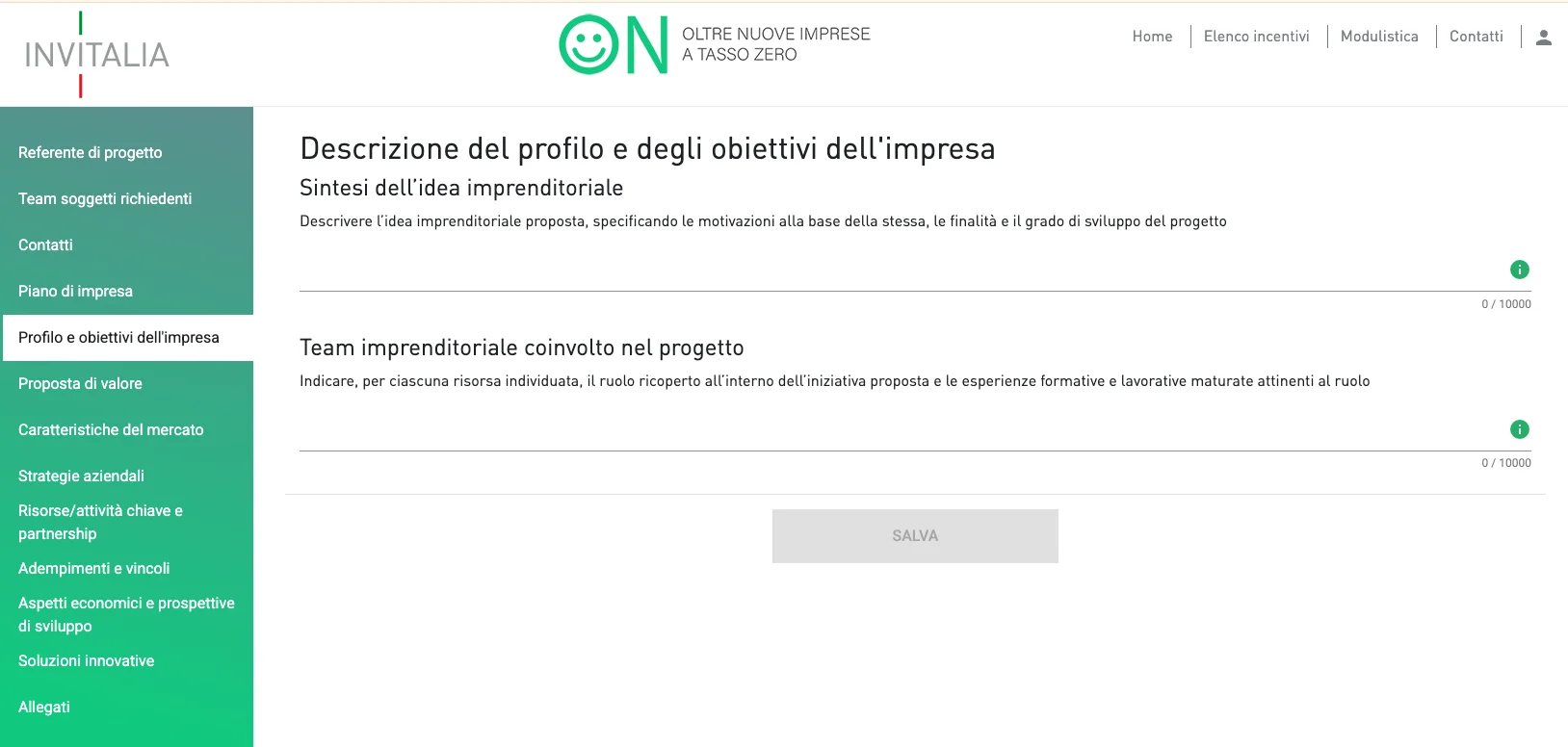 on invitalia piano impresa profilo obiettivi