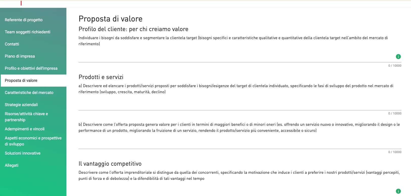 on invitalia piano impresa proposta valore