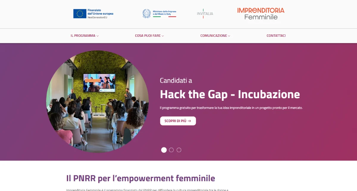 imprenditoria femminile sito web
