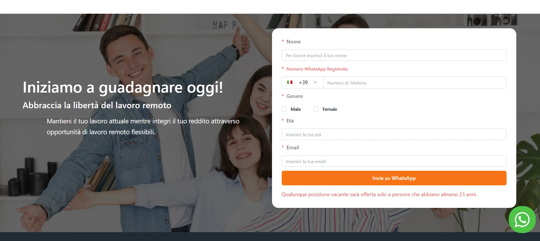 finta proposta lavoro online